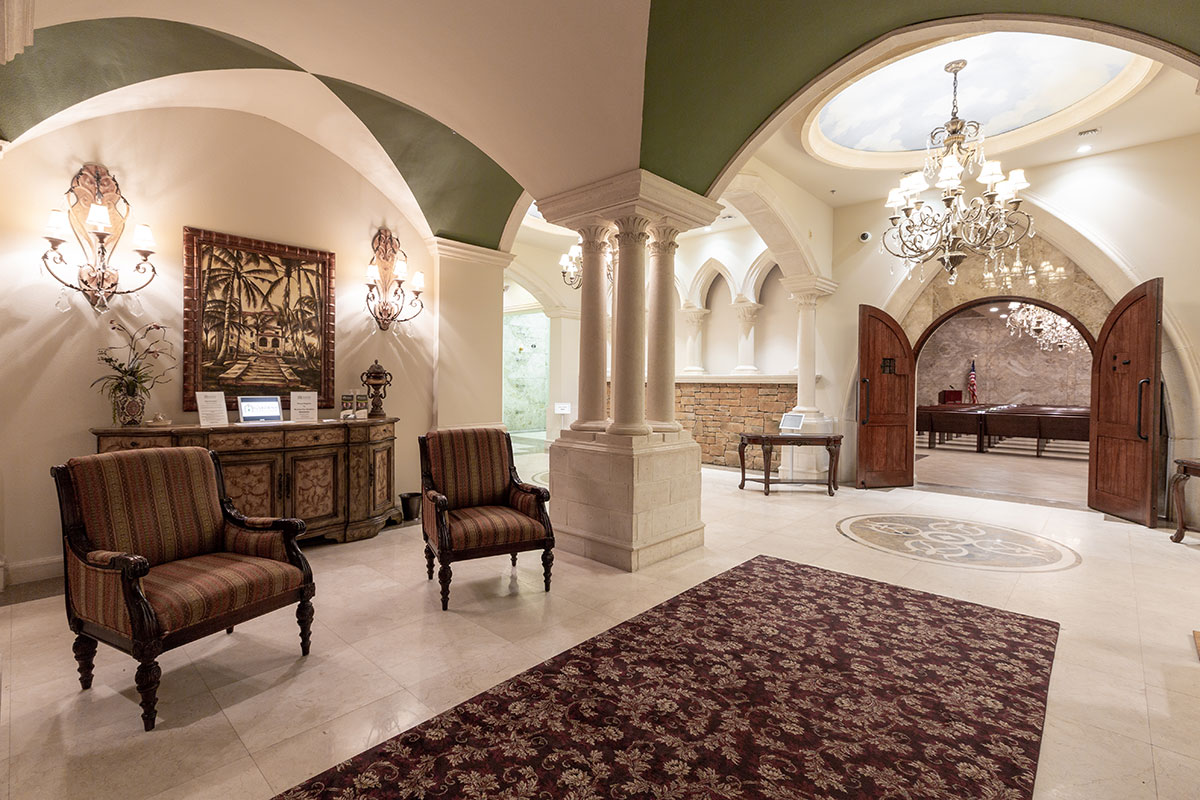 funeral home lobby