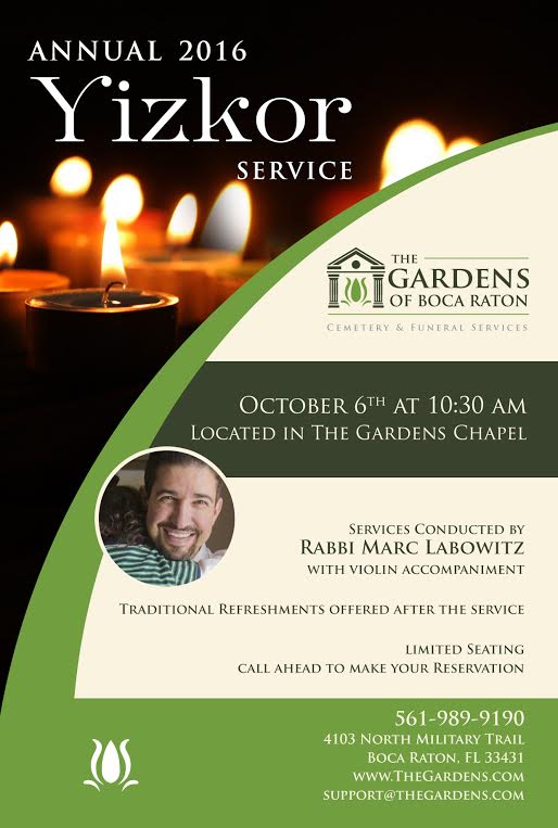 Annual 2016 Yizkor Service