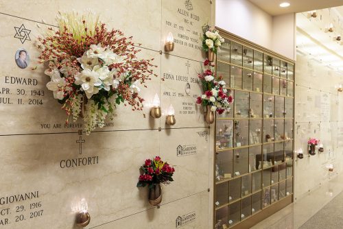 boca-columbarium columbarium with flowers