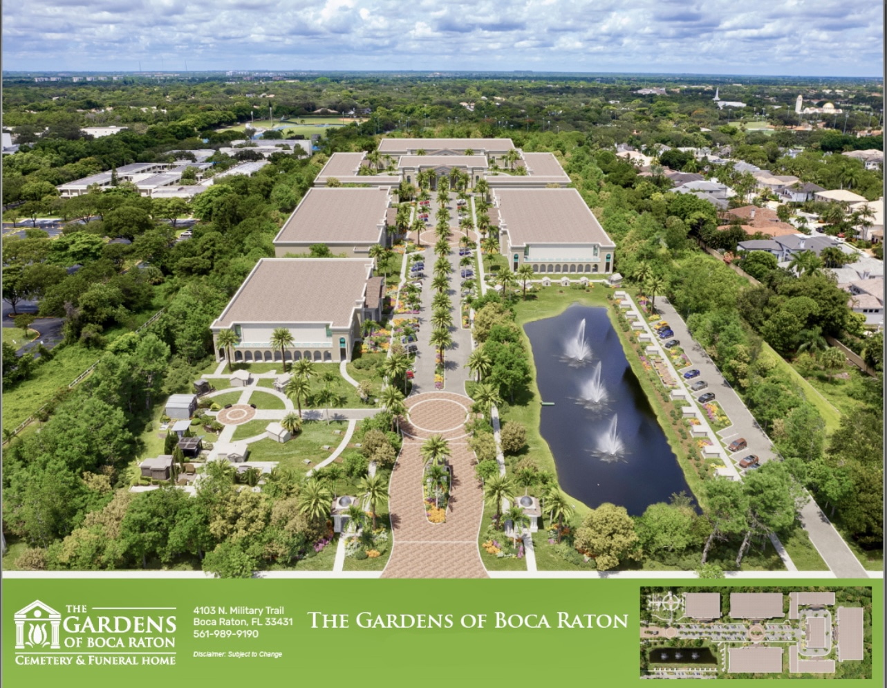 aerial view of the gardens